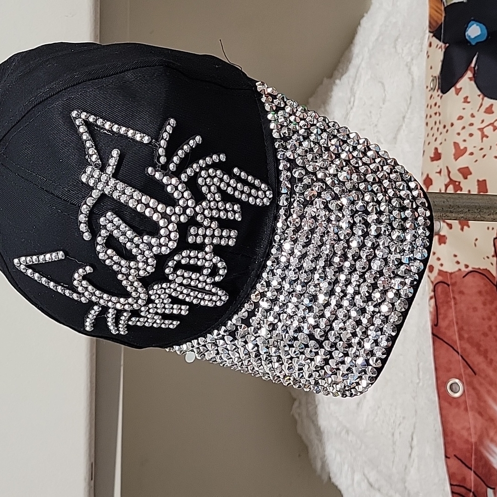 Super adorable blinged up Cat Mom baseball cap